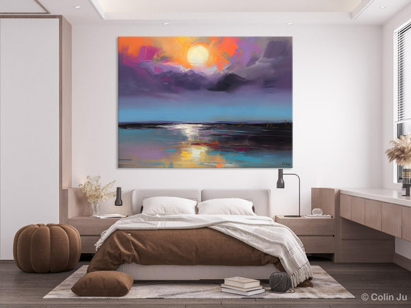 Abstract Landscape Painting on Canvas, Hand Painted Canvas Art, Contemporary Wall Art Paintings for Living Room, Huge Original Art-Art Painting Canvas