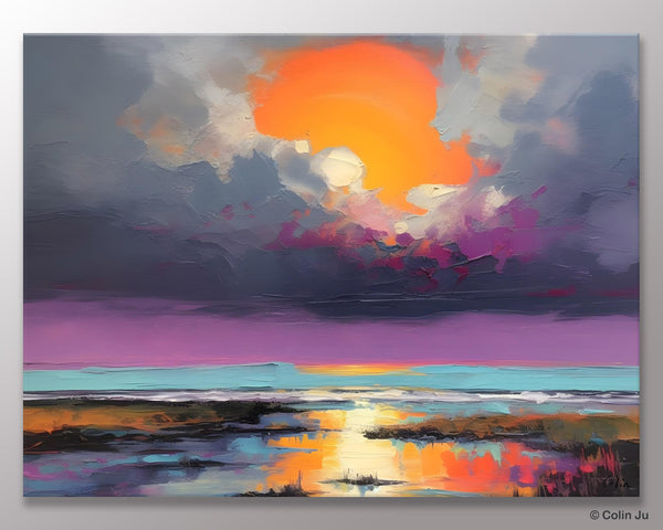 Heavy Texture Paintings, Original Landscape Painting, Large Landscape Painting for Living Room, Bedroom Wall Art Ideas, Modern Paintings for Dining Room-Art Painting Canvas