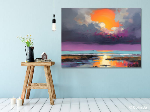 Heavy Texture Paintings, Original Landscape Painting, Large Landscape Painting for Living Room, Bedroom Wall Art Ideas, Modern Paintings for Dining Room-Art Painting Canvas