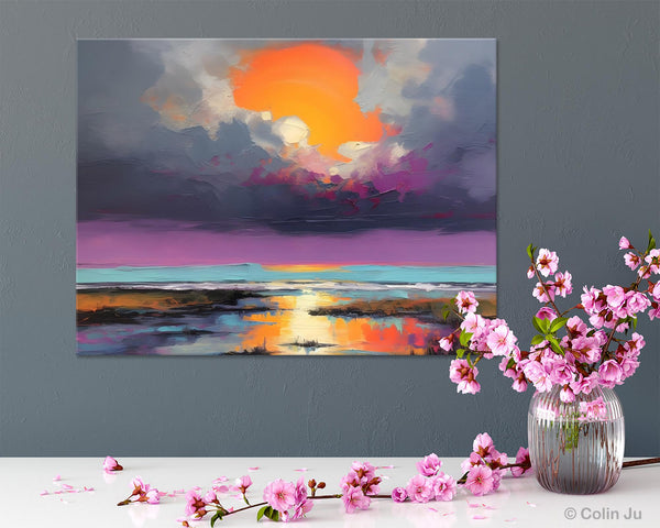 Heavy Texture Paintings, Original Landscape Painting, Large Landscape Painting for Living Room, Bedroom Wall Art Ideas, Modern Paintings for Dining Room-Art Painting Canvas