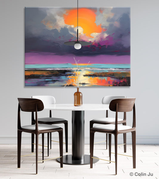 Heavy Texture Paintings, Original Landscape Painting, Large Landscape Painting for Living Room, Bedroom Wall Art Ideas, Modern Paintings for Dining Room-Art Painting Canvas