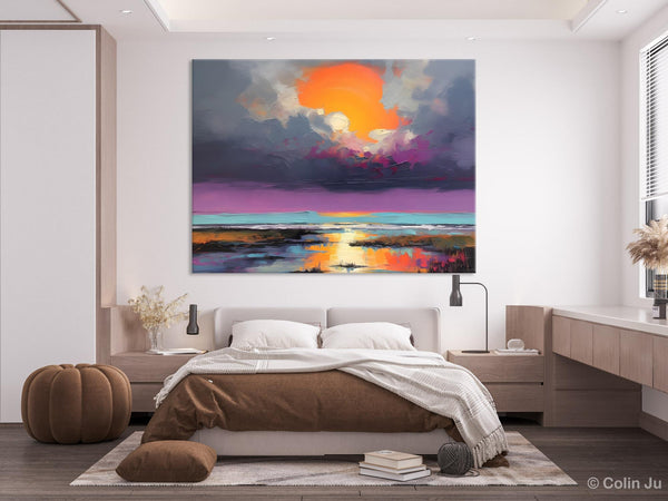 Heavy Texture Paintings, Original Landscape Painting, Large Landscape Painting for Living Room, Bedroom Wall Art Ideas, Modern Paintings for Dining Room-Art Painting Canvas