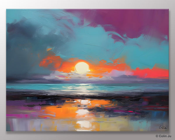 Contemporary Wall Art Paintings, Abstract Landscape Paintings for Living Room, Landscape Canvas Art, Large Acrylic Paintings on Canvas-Art Painting Canvas