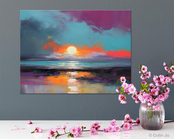 Contemporary Wall Art Paintings, Abstract Landscape Paintings for Living Room, Landscape Canvas Art, Large Acrylic Paintings on Canvas-Art Painting Canvas