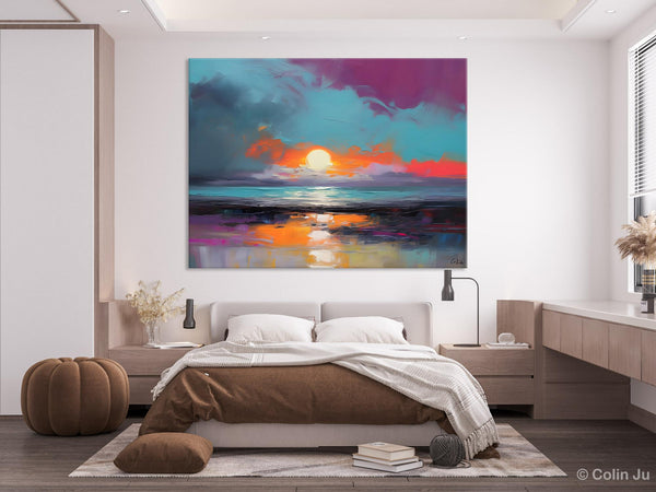 Contemporary Wall Art Paintings, Abstract Landscape Paintings for Living Room, Landscape Canvas Art, Large Acrylic Paintings on Canvas-Art Painting Canvas