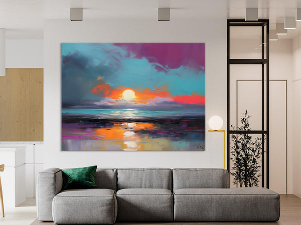 Contemporary Wall Art Paintings, Abstract Landscape Paintings for Living Room, Landscape Canvas Art, Large Acrylic Paintings on Canvas-Art Painting Canvas