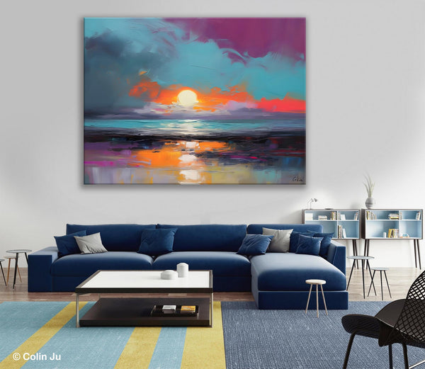 Contemporary Wall Art Paintings, Abstract Landscape Paintings for Living Room, Landscape Canvas Art, Large Acrylic Paintings on Canvas-Art Painting Canvas