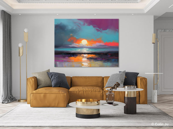 Contemporary Wall Art Paintings, Abstract Landscape Paintings for Living Room, Landscape Canvas Art, Large Acrylic Paintings on Canvas-Art Painting Canvas