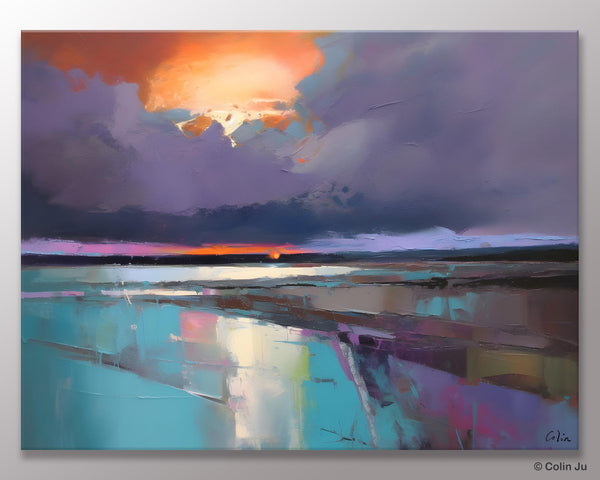 Original Landscape Oil Painting, Large Landscape Painting for Living Room, Bedroom Wall Art Ideas, Large Paintings for Dining Room-Art Painting Canvas