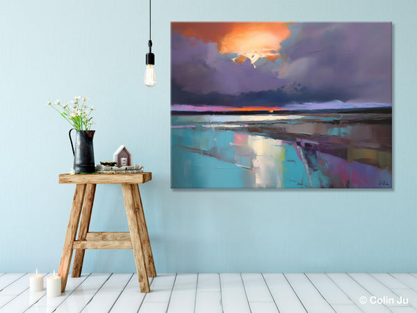 Original Landscape Oil Painting, Large Landscape Painting for Living Room, Bedroom Wall Art Ideas, Large Paintings for Dining Room-Art Painting Canvas