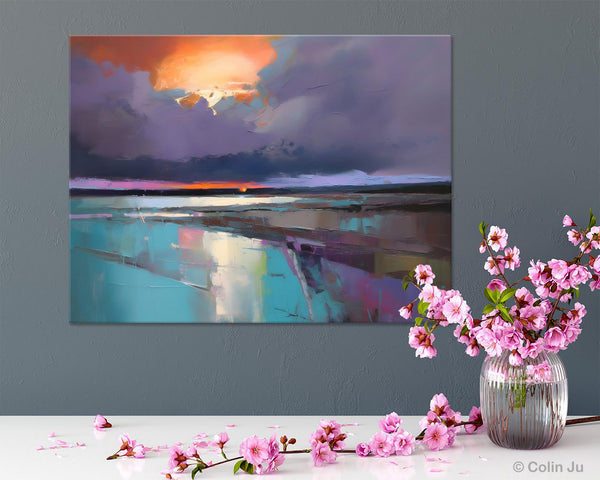 Original Landscape Oil Painting, Large Landscape Painting for Living Room, Bedroom Wall Art Ideas, Large Paintings for Dining Room-Art Painting Canvas