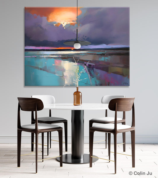 Original Landscape Oil Painting, Large Landscape Painting for Living Room, Bedroom Wall Art Ideas, Large Paintings for Dining Room-Art Painting Canvas