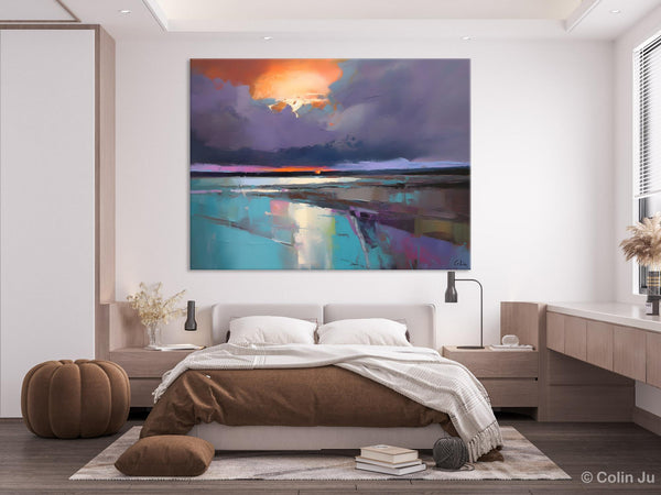 Original Landscape Oil Painting, Large Landscape Painting for Living Room, Bedroom Wall Art Ideas, Large Paintings for Dining Room-Art Painting Canvas