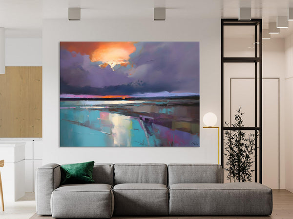 Original Landscape Oil Painting, Large Landscape Painting for Living Room, Bedroom Wall Art Ideas, Large Paintings for Dining Room-Art Painting Canvas