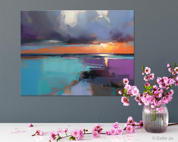 Living Room Abstract Paintings, Original Landscape Abstract Painting, Simple Wall Art Ideas, Extra Large Landscape Canvas Paintings, Buy Art Online-Art Painting Canvas