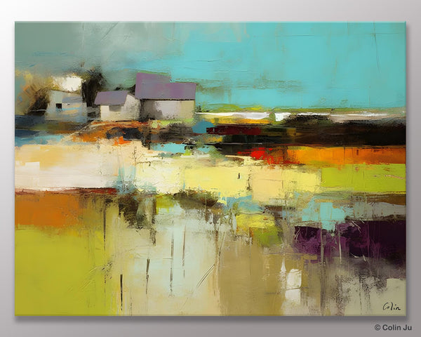 Simple Abstract Art, Landscape Canvas Painting, Bedroom Wall Art Paintings, Acrylic Painting on Canvas, Large Original Canvas Painting-Art Painting Canvas