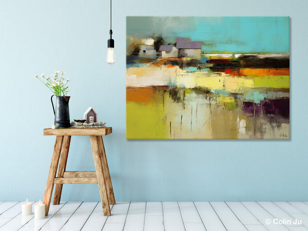 Simple Abstract Art, Landscape Canvas Painting, Bedroom Wall Art Paintings, Acrylic Painting on Canvas, Large Original Canvas Painting-Art Painting Canvas