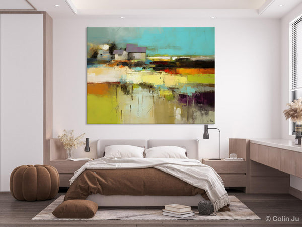 Simple Abstract Art, Landscape Canvas Painting, Bedroom Wall Art Paintings, Acrylic Painting on Canvas, Large Original Canvas Painting-Art Painting Canvas