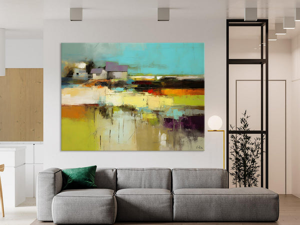 Simple Abstract Art, Landscape Canvas Painting, Bedroom Wall Art Paintings, Acrylic Painting on Canvas, Large Original Canvas Painting-Art Painting Canvas