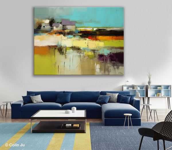 Simple Abstract Art, Landscape Canvas Painting, Bedroom Wall Art Paintings, Acrylic Painting on Canvas, Large Original Canvas Painting-Art Painting Canvas