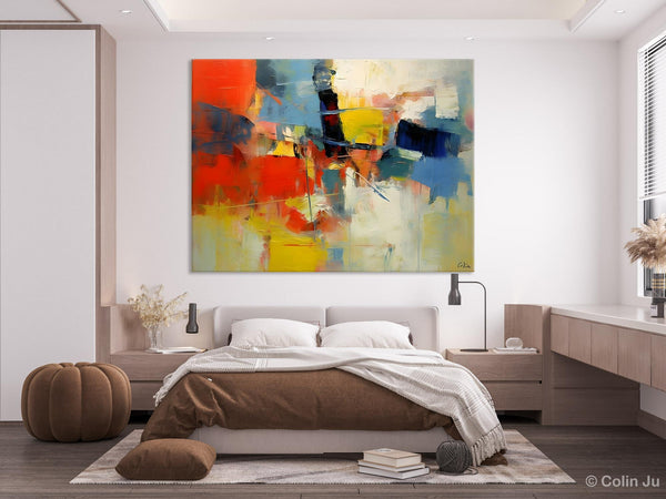 Acrylic Paintings on Canvas, Large Paintings Behind Sofa, Palette Knife Paintings, Abstract Painting for Living Room, Original Modern Paintings-Art Painting Canvas