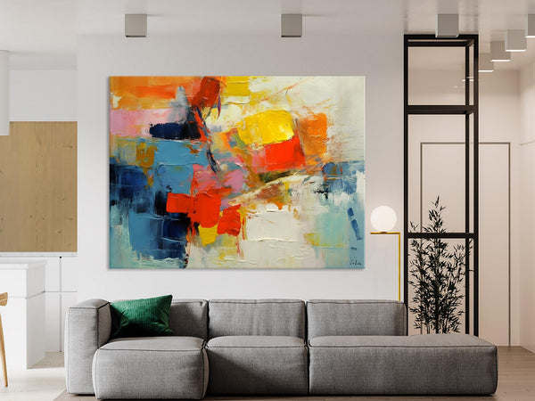 Abstract Acrylic Paintings for Living Room, Original Modern Contemporary Artwork, Buy Paintings Online, Oversized Canvas Artwork-Art Painting Canvas