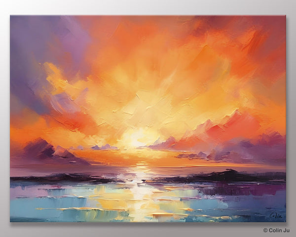 Large Art Painting for Living Room, Original Landscape Canvas Art, Oversized Landscape Wall Art Paintings, Contemporary Acrylic Painting on Canvas-Art Painting Canvas
