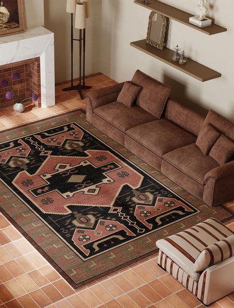 Large Modern Rugs under Dining Room Table, Contemporary Abstract Rugs Next to Bed, Vintage Soft Turkish Rug for Living Room, Geometric Modern Carpets for Office-Art Painting Canvas