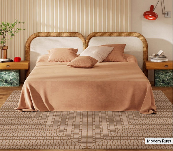 Mid Century Geometric Carpets, Modern Rugs under Dining Room Table, Contemporary Modern Rugs Next to Bed, Abstract Modern Rugs for Living Room-Art Painting Canvas