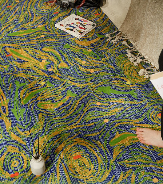 Modern Carpets for Office, Geometric Modern Rugs under Dining Room Table, Contemporary Modern Rugs Next to Bed, Abstract Area Rugs for Living Room-Art Painting Canvas