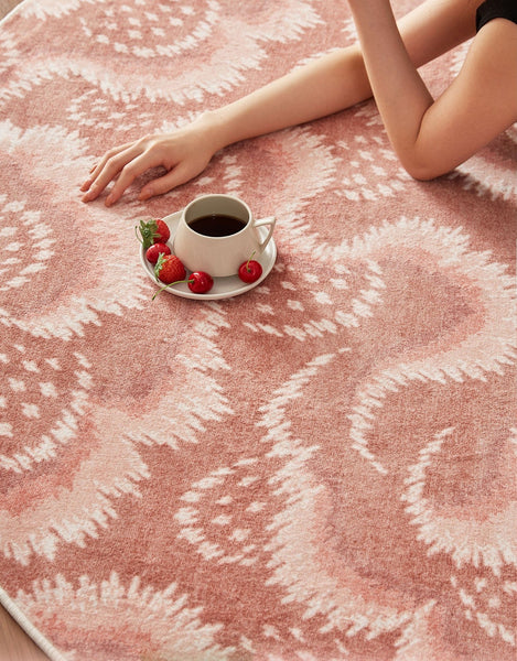 Contemporary Modern Rugs, Mid Century Round Modern Rugs under Chairs, Bedroom Abstract Modern Area Rugs, Geometric Round Rugs for Dining Room-Art Painting Canvas