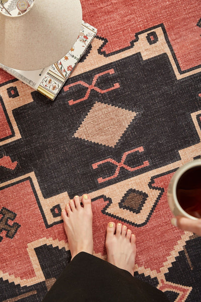 Large Modern Rugs under Dining Room Table, Contemporary Abstract Rugs Next to Bed, Vintage Soft Turkish Rug for Living Room, Geometric Modern Carpets for Office-Art Painting Canvas