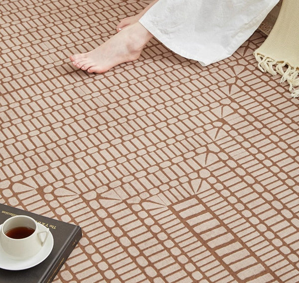 Mid Century Geometric Carpets, Modern Rugs under Dining Room Table, Contemporary Modern Rugs Next to Bed, Abstract Modern Rugs for Living Room-Art Painting Canvas