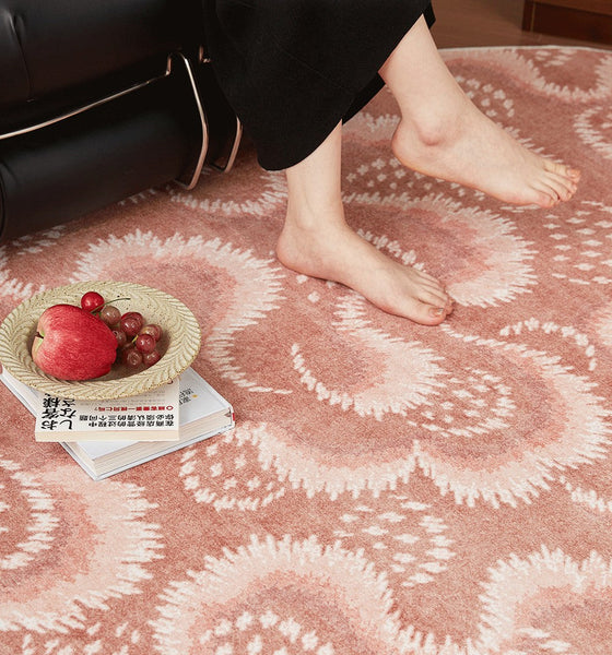 Contemporary Modern Rugs, Mid Century Round Modern Rugs under Chairs, Bedroom Abstract Modern Area Rugs, Geometric Round Rugs for Dining Room-Art Painting Canvas