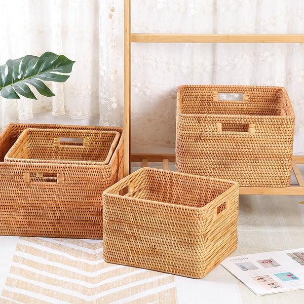Extra Large Woven Baskets for Living Room, Storage Baskets for Clothes, Storage Baskets for Kitchen, Rectangular Storage Basket for Bedroom, Storage Baskets for Shelves-Art Painting Canvas