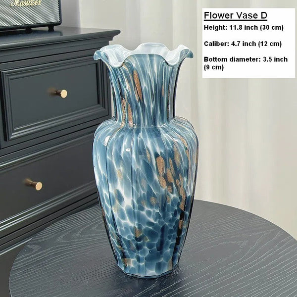 Modern Glass Bud Vases, Centerpiece Vases on Table, Handmade Liuli Vases, Color Glaze Vase, Contemporary Vases for Modern Home Decor-Art Painting Canvas