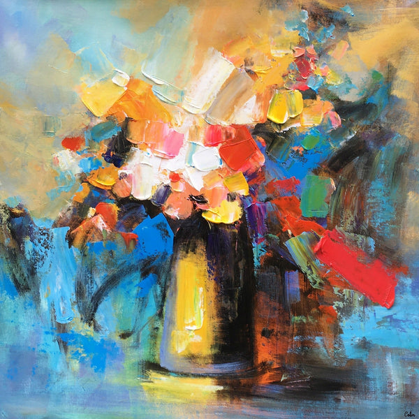 Flower Acrylic Painting, Abstract Acrylic Painting, Flower Painting for Sale, Custom Acrylic Painting on Canvas, Abstract Art on Canvas-Art Painting Canvas