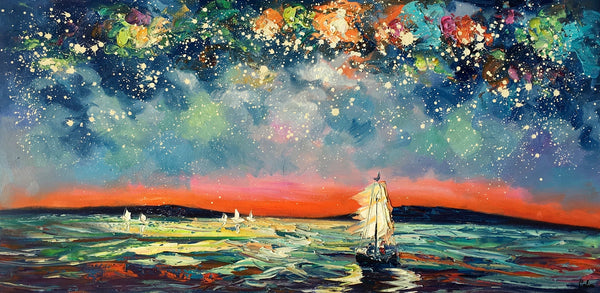 Large Canvas Art, Canvas Oil Painting, Starry Night Sky Painting, Custom Abstract Painting-Art Painting Canvas