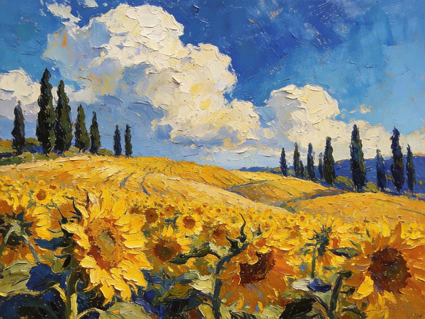 Original Wall Art Paintings, Charming Provence Floral Landscape, Landscape Canvas Paintings, Small Paintings on Canvas, Original Landscape Paintings, Hand Painted Canvas Art-Art Painting Canvas