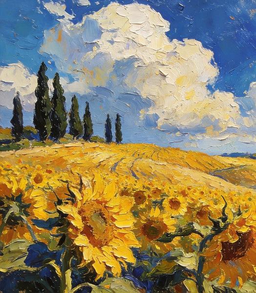 Original Wall Art Paintings, Charming Provence Floral Landscape, Landscape Canvas Paintings, Small Paintings on Canvas, Original Landscape Paintings, Hand Painted Canvas Art-Art Painting Canvas