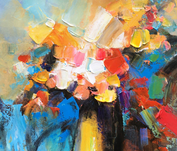 Flower Acrylic Painting, Abstract Acrylic Painting, Flower Painting for Sale, Custom Acrylic Painting on Canvas, Abstract Art on Canvas-Art Painting Canvas