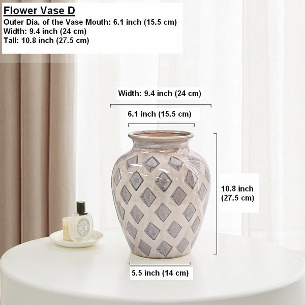 Unique Porcelain Flower Vases, Flower Vases on Table, Contemporary Vases for Modern Home Decor, Ceramic Bouquet Vases, Dining Table Centerpiece-Art Painting Canvas