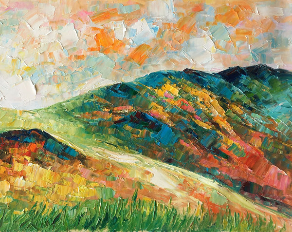 Mountain Landscape Painting, Landscape Painting, Custom Abstract Oil Painting, Bedroom Wall Art-Art Painting Canvas