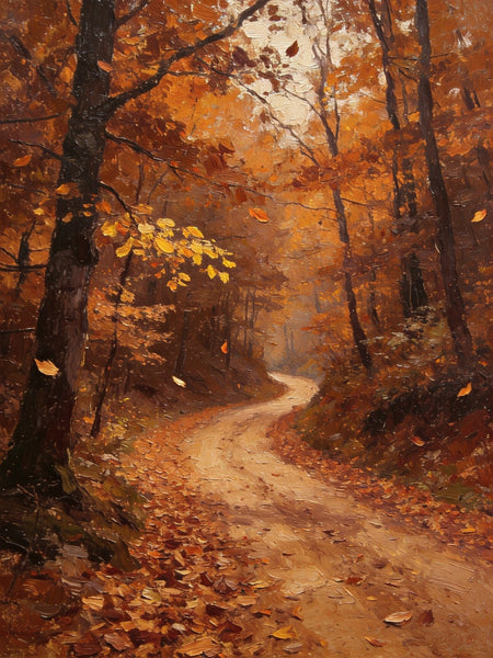 Hand Painted Wall Art Paintings, Autumn in the Forest, Small Canvas Paintings, Original Landscape Art, Heavy Texture Oil Paintings-Art Painting Canvas