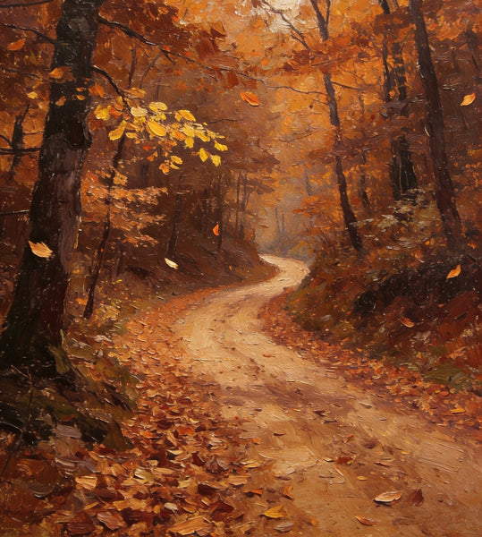 Hand Painted Wall Art Paintings, Autumn in the Forest, Small Canvas Paintings, Original Landscape Art, Heavy Texture Oil Paintings-Art Painting Canvas