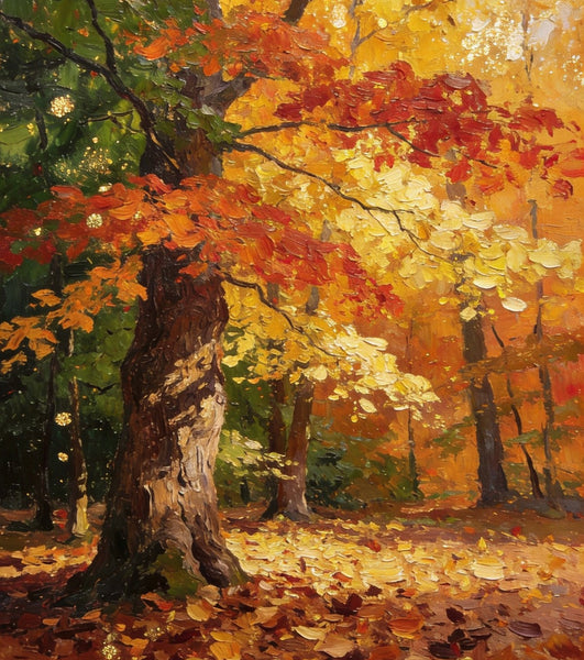 Enchanting Autumn Forest, Hand Painted Canvas Wall Art, Heavy Texture Artwork, Original Wall Art Paintings, Small Oil Paintings-Art Painting Canvas