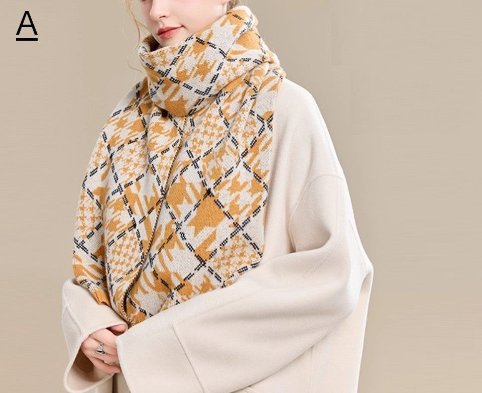 Holiday Scarf, Winter Wool Scarf, Warm Winter Scarf, Soft Cashmere Scarf for Women, Elegant Wool Scarves, Christmas Gifts for Her, Cold Weather Scarf, Fashion Scarf-Art Painting Canvas