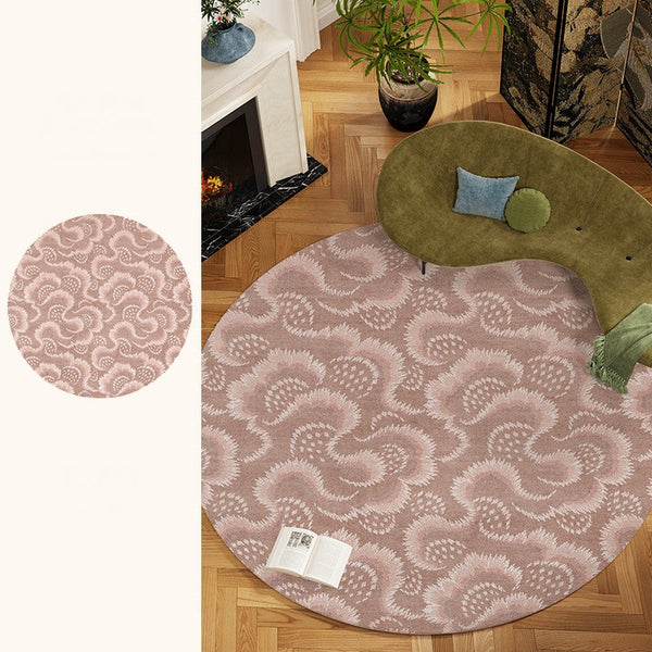 Contemporary Modern Rugs, Mid Century Round Modern Rugs under Chairs, Bedroom Abstract Modern Area Rugs, Geometric Round Rugs for Dining Room-Art Painting Canvas