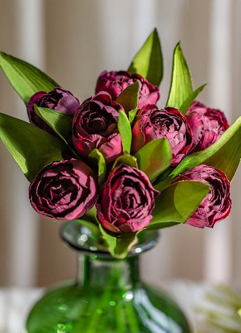 Purple Tulip Flowers, Bedroom Flower Arrangement Ideas, Spring Artificial Floral for Dining Room Table, Simple Modern Floral Arrangement Ideas for Home Decoration-Art Painting Canvas