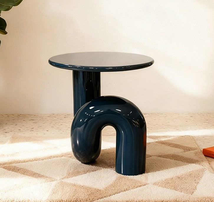 Contemporary Round Side Table, Minimalist Modern Occasional Table, Low ...